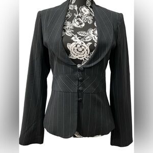 White House Black Market, black pinstriped blazer